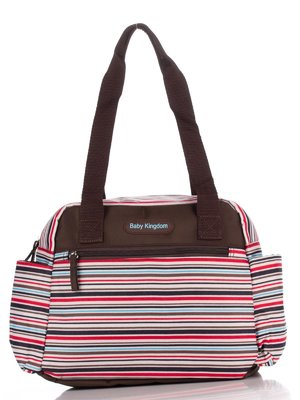 Текстильна дорожня сумка в смужку комбінованого кольору | 2794072