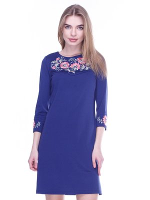Сукня синя з вишивкою | 2985947