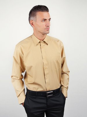 Рубашка оливкового цвета в полоску | 3108460