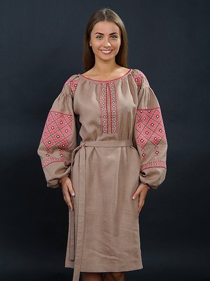 Сукня коричнева з вишивкою | 2875060