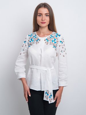 Блуза біла з вишивкою | 3393438