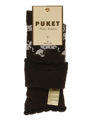 Шкарпетки темно-коричневі з малюнком | 3406021