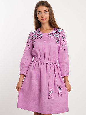 Платье розовое с вышивкой | 3465039