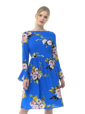 Сукня синя в квітковий принт | 3462375