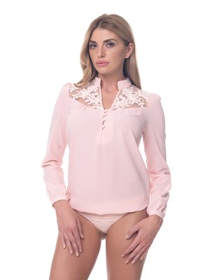 Блуза-боди бежево-розовая | 3845684