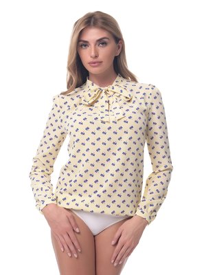 Блуза-боди желтая в принт | 3880160