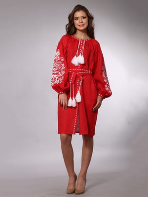 Сукня червона з вишивкою | 3513249