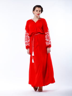 Сукня червона з вишивкою | 4235532
