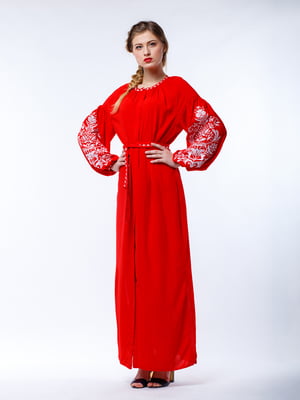 Сукня червона з вишивкою | 4235533