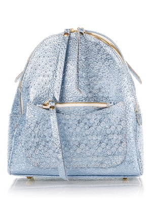 Рюкзак голубой с тисненным рисунком | 4337452