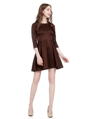 Сукня коричнева з візерунком | 2949786