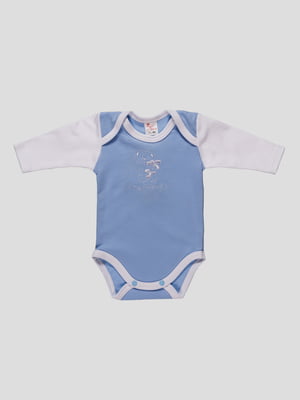 Боді біло-блакитне з вишивкою - Royal Infant - 4460427
