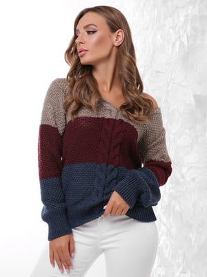 Пуловер трикольоровий | 4614400