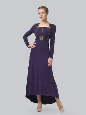 Платье фиолетовое с портупеей | 4724124