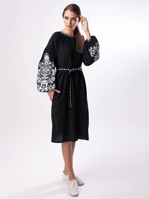 Платье черное с вышивкой | 3713210