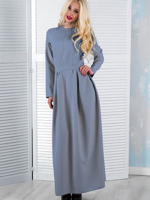 Сукня А-силуету сіра з поясом | 5035303