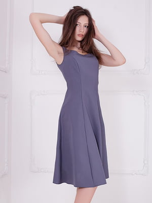 Сукня А-силуету з габардину сіра | 5036733
