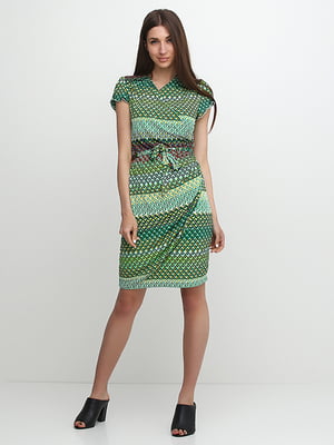 Платье зеленое в принт - Uttam Boutique - 5326315