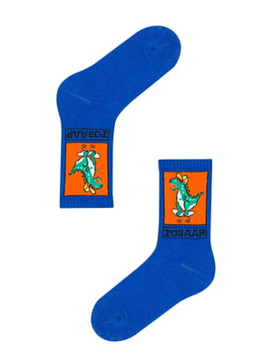 Шкарпетки сині в принт | 5372537