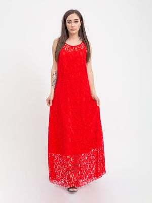 Платье красного цвета с узором | 5393503