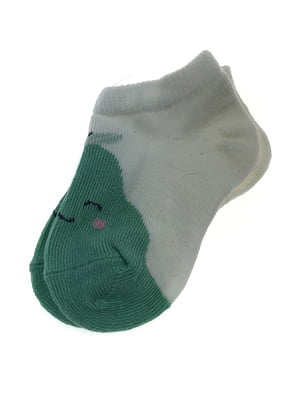 Шкарпетки біло-зелені з малюнком | 5385366