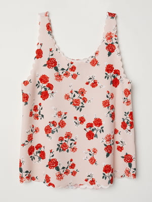 Блуза розовая с цветочным принтом | 5477804