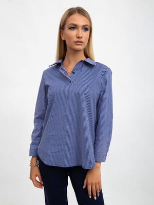 Блуза синяя в полоску | 5500875