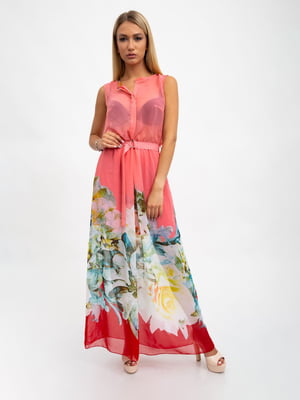 Платье розовое в принт | 5501000