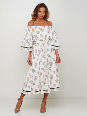 Сукня біла з принтом | 5504157