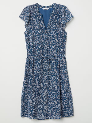 Сукня синя в квітковий принт | 5507131