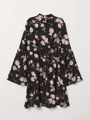 Сукня чорна в квітковий принт | 5507407