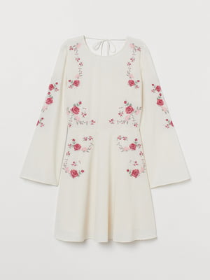 Блуза белая с цветочной вышивкой | 5507747