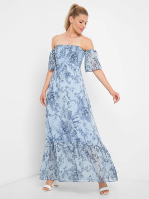 Платье голубое в цветочный принт | 5508018