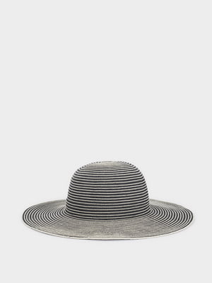 Шляпа черно-белая в полоску | 5509493