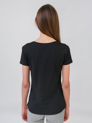 Блуза чорна з принтом | 5510868