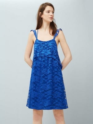 Сукня синя в квітковий візерунок | 5516786
