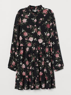 Сукня чорна в квітковий принт | 5517505