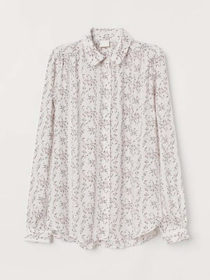 Блуза біла з квітковим принтом | 5517718