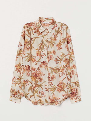Блуза бежевая с цветочным принтом | 5517724