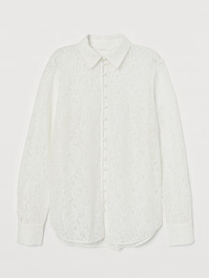 Блуза біла з візерунком | 5519083