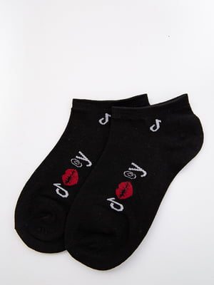 Шкарпетки чорні з малюнком | 5530575