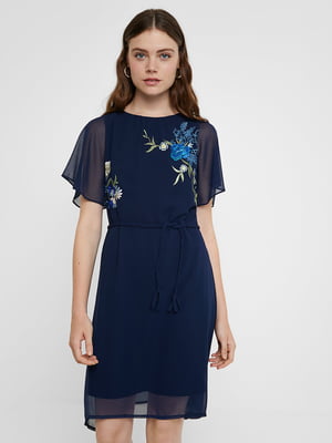 Сукня синя з квітковим малюнком | 5529034