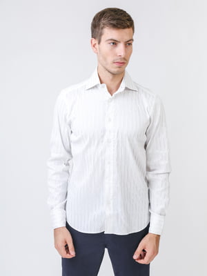 Рубашка белая в однотонную полоску | 5515781