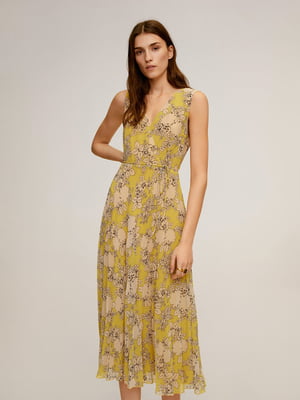 Платье желтое с цветочным принтом | 5508391