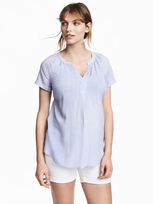 Блуза для беременных бело-синяя в полоску | 5566867