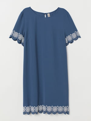 Платье голубое с цветочным орнаментом | 5567731