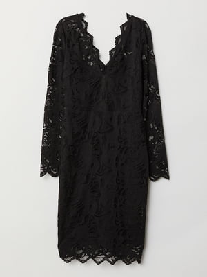 Платье черное с кружевом | 5567806