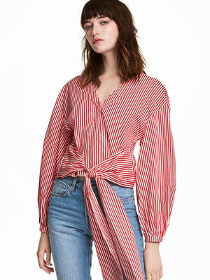Блуза червоно-біла в смужку | 5567972