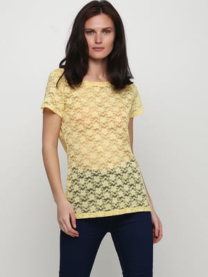Блуза желтая с цветочным узором | 5567998