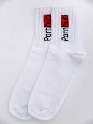 Шкарпетки білі з принтом | 5584957